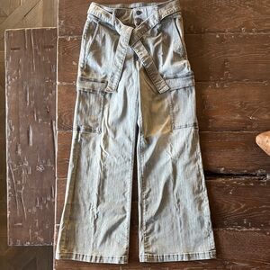 White House Black Market Gray Wide Leg Jeans